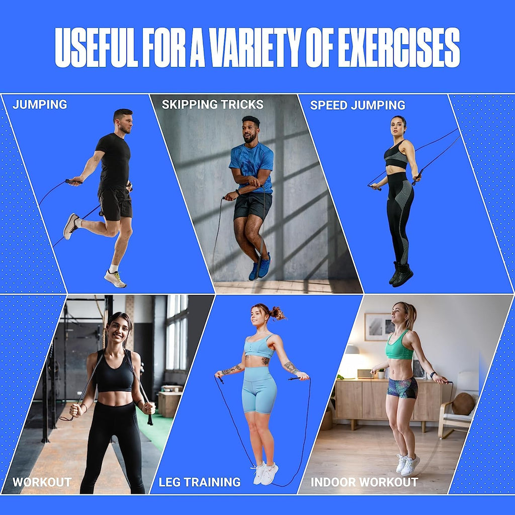 Premium Sports Speed Skipping Rope, Jump Rope with Pvc Handle, Multicolor Pvc Pencil Skipping Rope for Men, Women, Boys & Girls (Black)