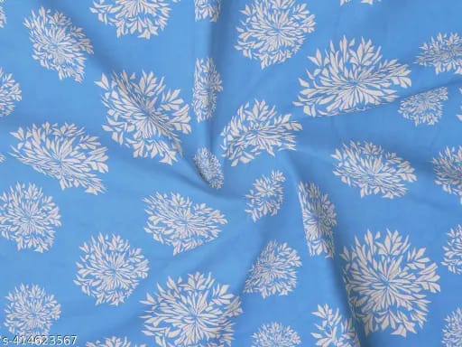 Super Soft Glace Cotton All Round Elastic Fitted Double Bed Bedsheet with 2 Pillow Covers-72x78x8