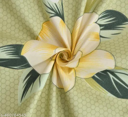 Super Soft Glace Cotton All Round Elastic Fitted Double Bed Bedsheet with 2 Pillow Covers-72x78x8