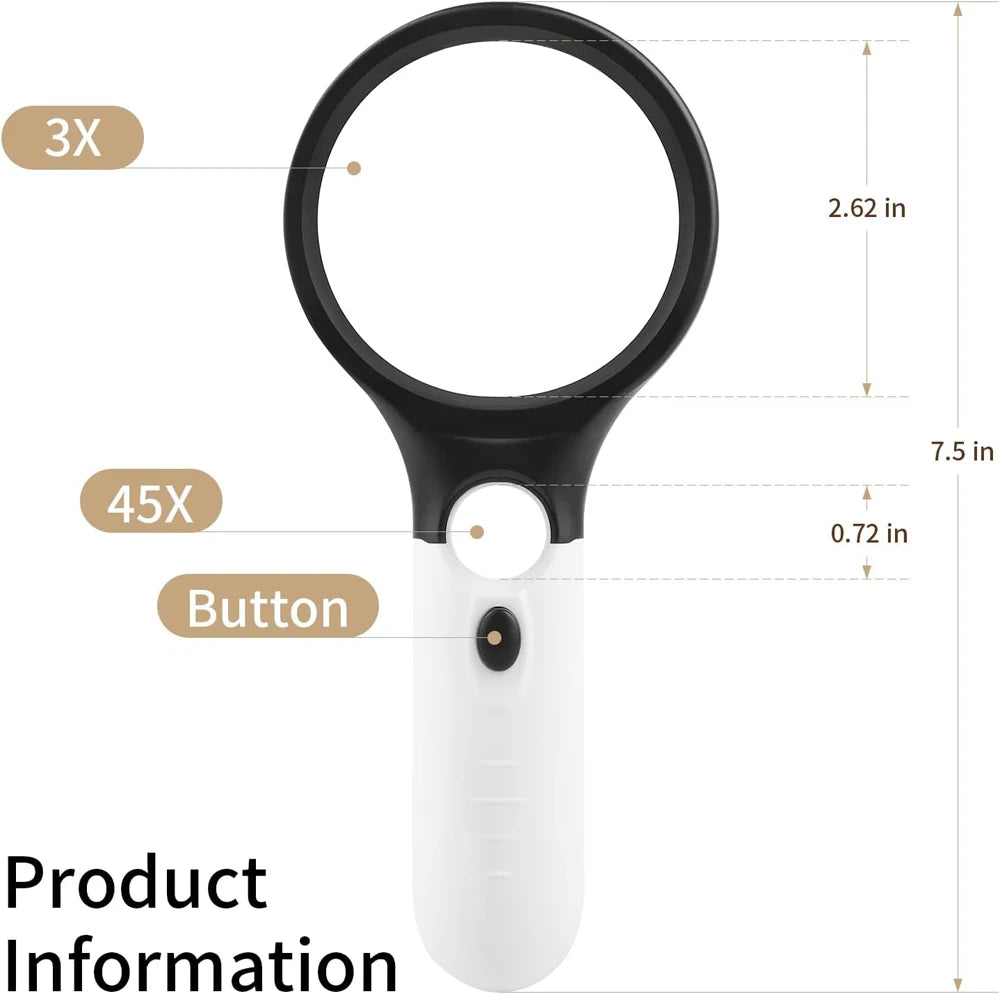 Magnifying Glass With 3 LED Lights